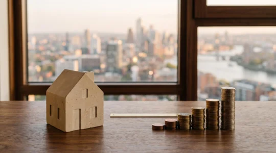 Illustration symbolisant la construction d'un complément de revenu mensuel grâce à l'immobilier locatif et aux placements financiers