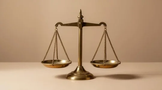 Balance symbolique illustrant la part remboursee et le reste a charge des depenses de sante en France