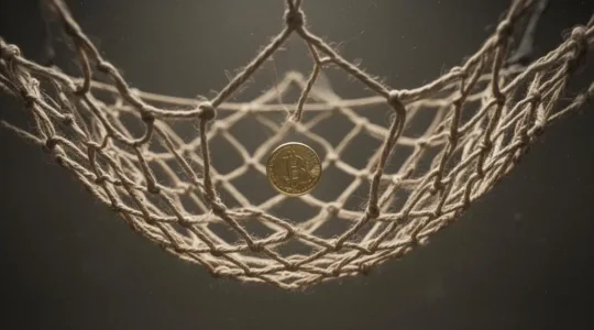 Illustration symbolique d'un filet de securite financier protegeant un revenu pendant un arret maladie